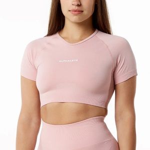 amplify v-neck crop top - blossom - size medium